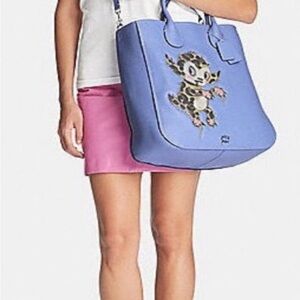 Very Rare Blue Coach Bag tote with Cute character